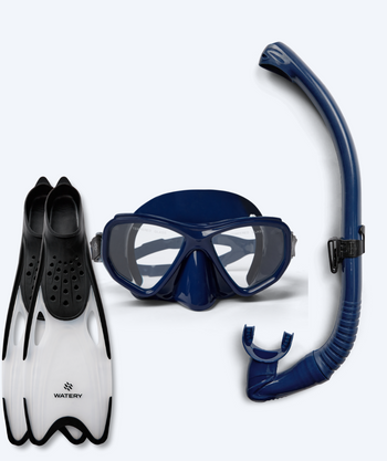Watery snorkelset för vuxna (från 15 år) - Fenton/Rilian - Mörkblå/svart