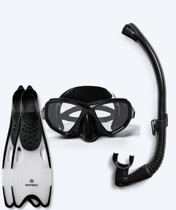 Watery snorkelset för vuxna (från 15 år) - Fenton/Rilian - Svart/svart
